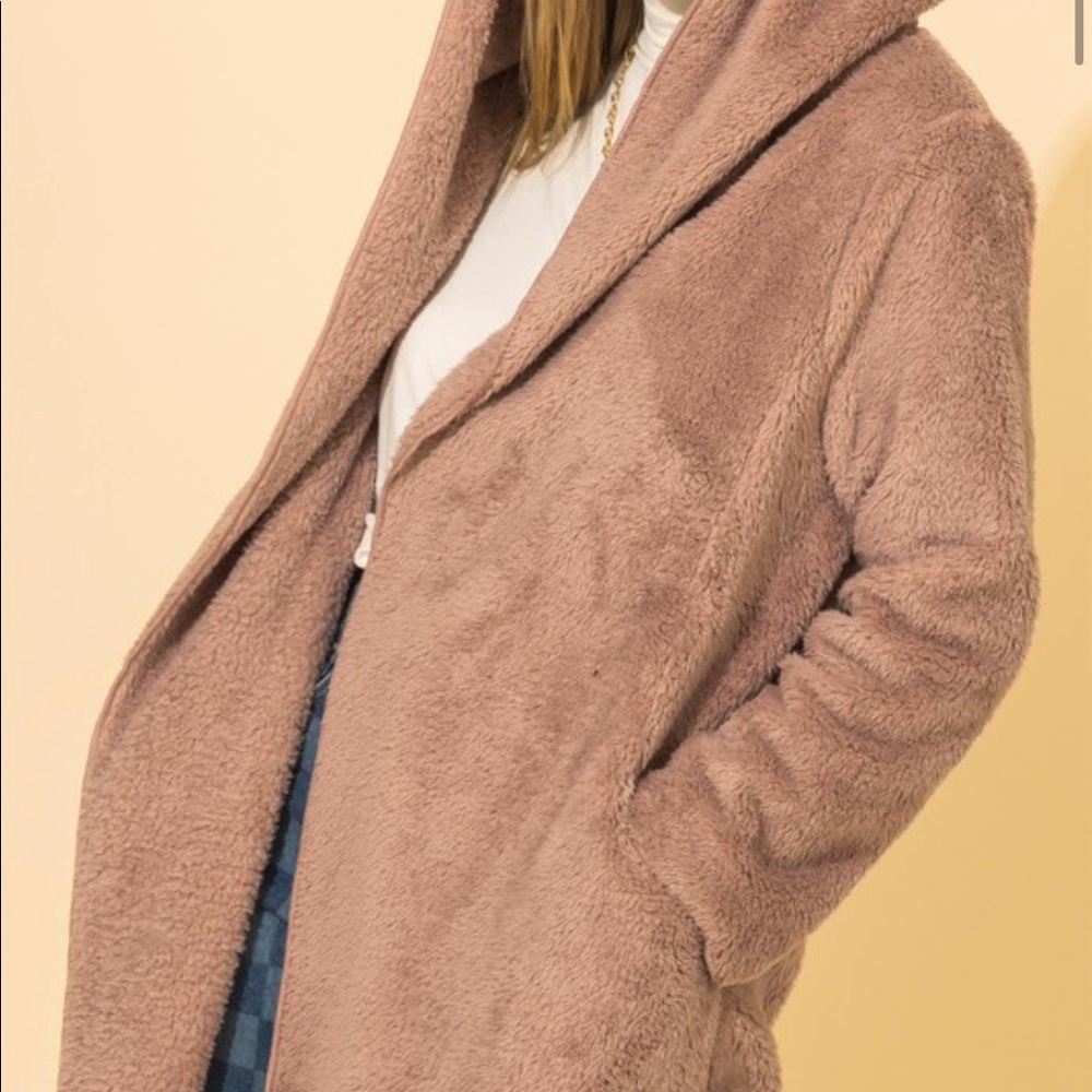 Mauve Faux Fur Jacket